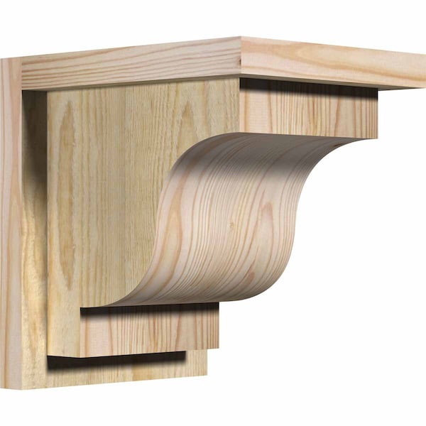 Ekena Millwork Newport Rough Sawn Corbel w/Backplate, Douglas Fir, 8"W x 10"D x 10"H COR08X10X10NEW01RDF - main